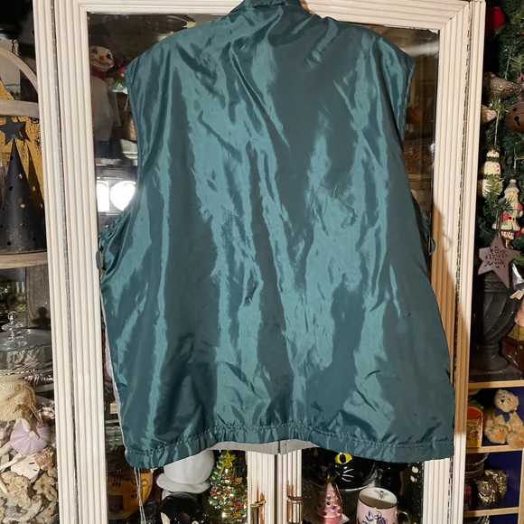 vintage NFL Philadelphia Eagles green white coat zip out fleece vest removable - Picture 7 of 14